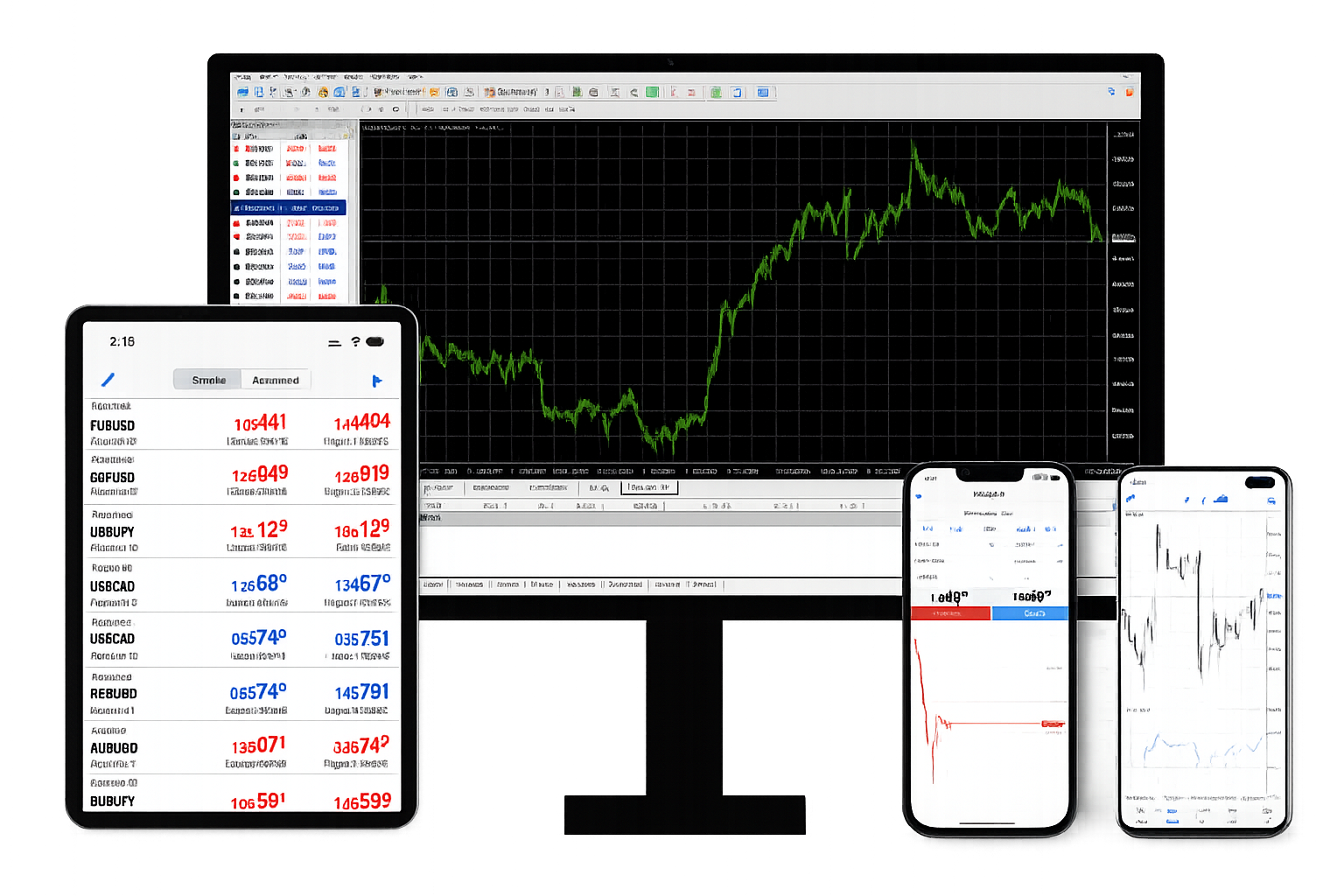 MetaTrader 4 桌面端移动端和 WebTerminal桌面系统