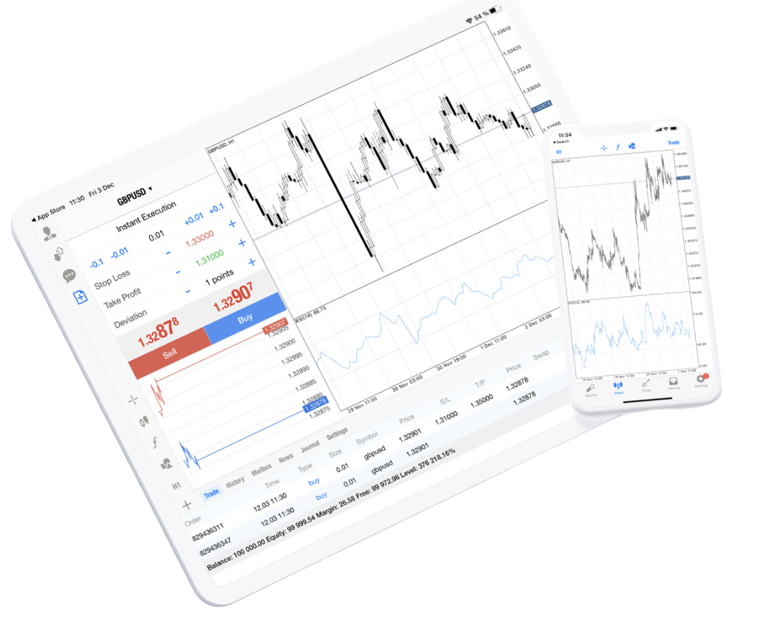 MetaTrader 4 iPhone 和 iPad 行情账户访问展示