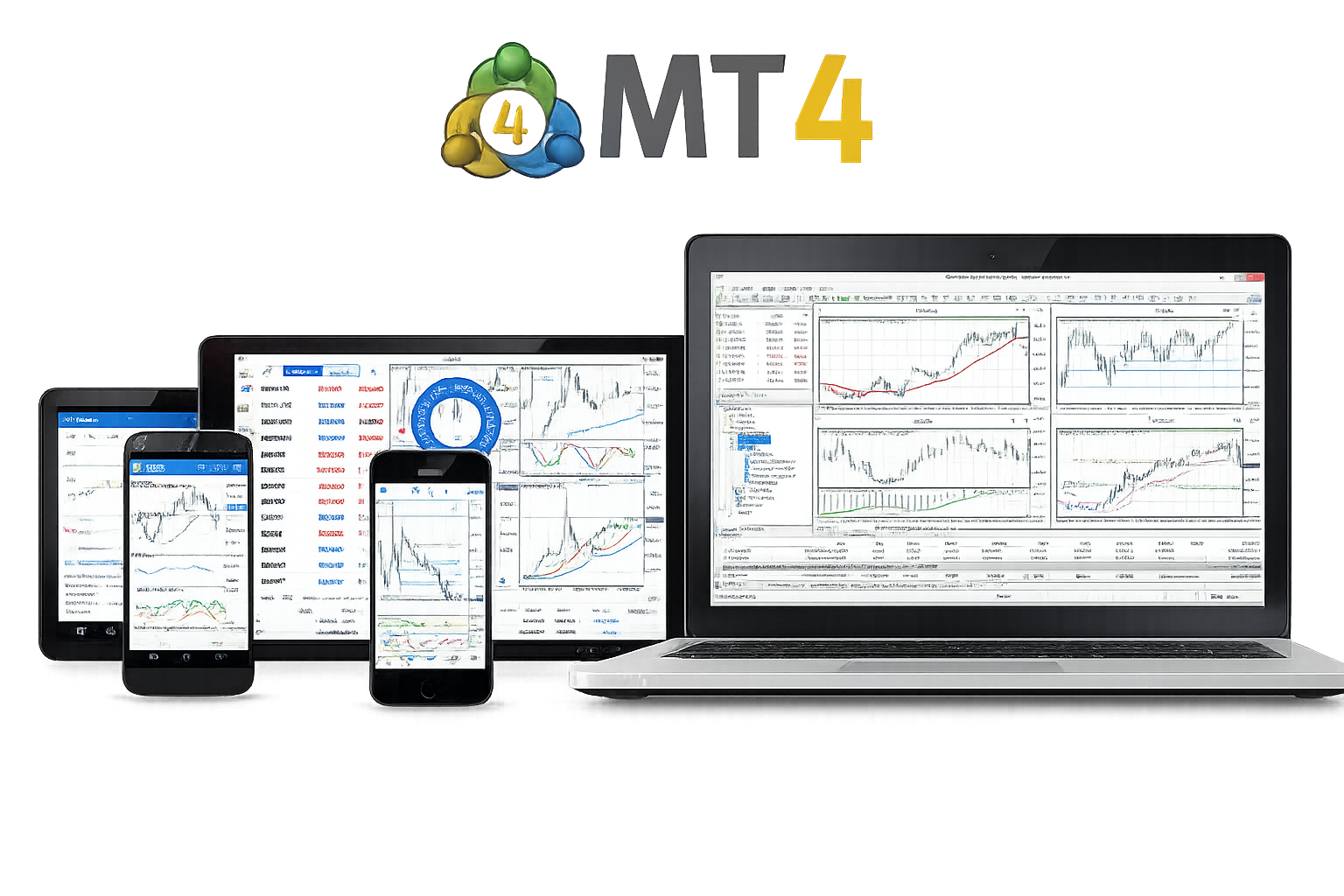 MetaTrader 4 交易平台图表与订单界面